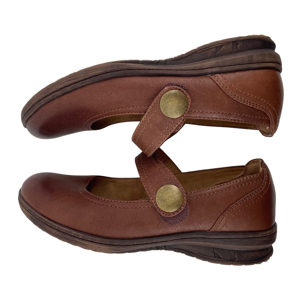 Comfortiva Align Mary Jane Shoes Womens 8 M Brown Leather Flat‎ Academia